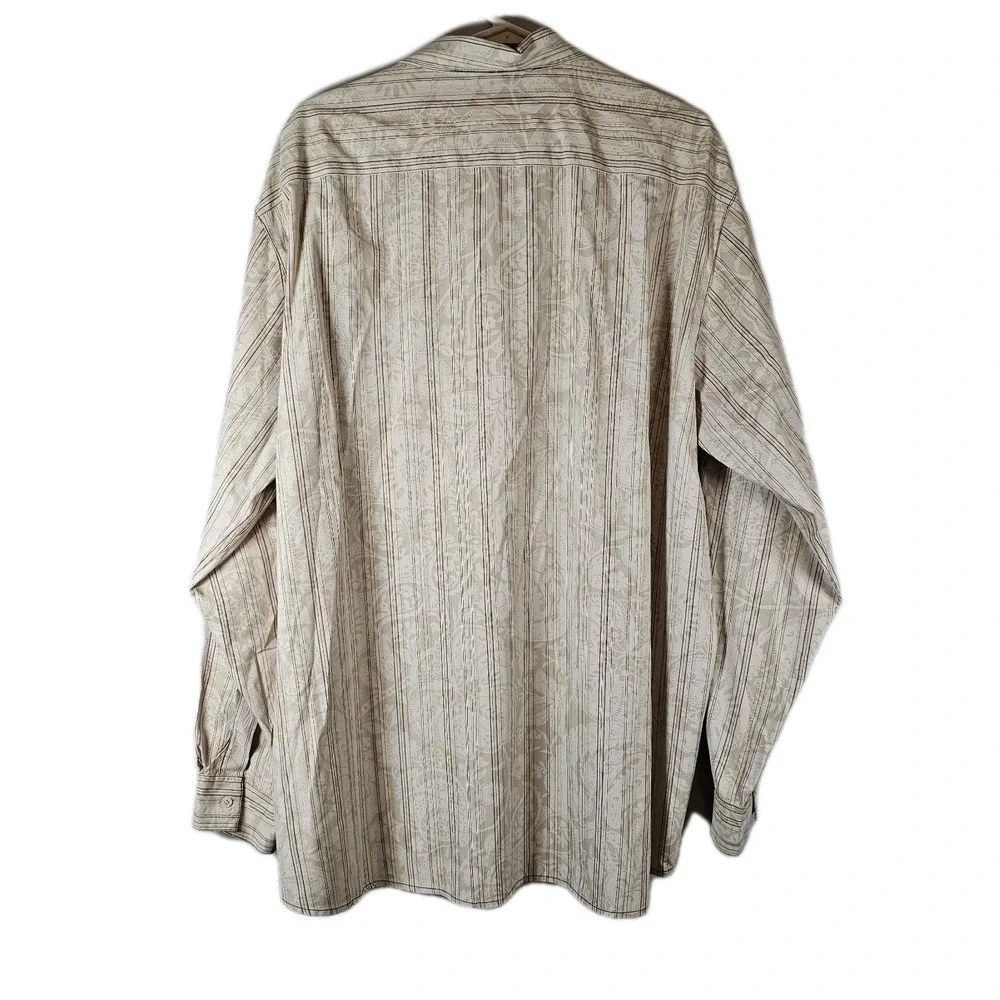 Solitude Mens Collared‎ Button Down Long Sleeve Size XXL Striped & Floral Cotton